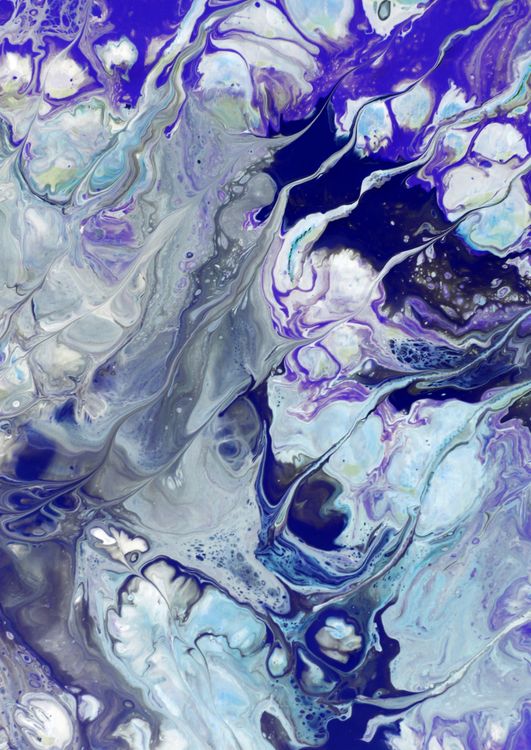 Abstract Blue and Purple Fluid Art Painting · Free Stock Photo