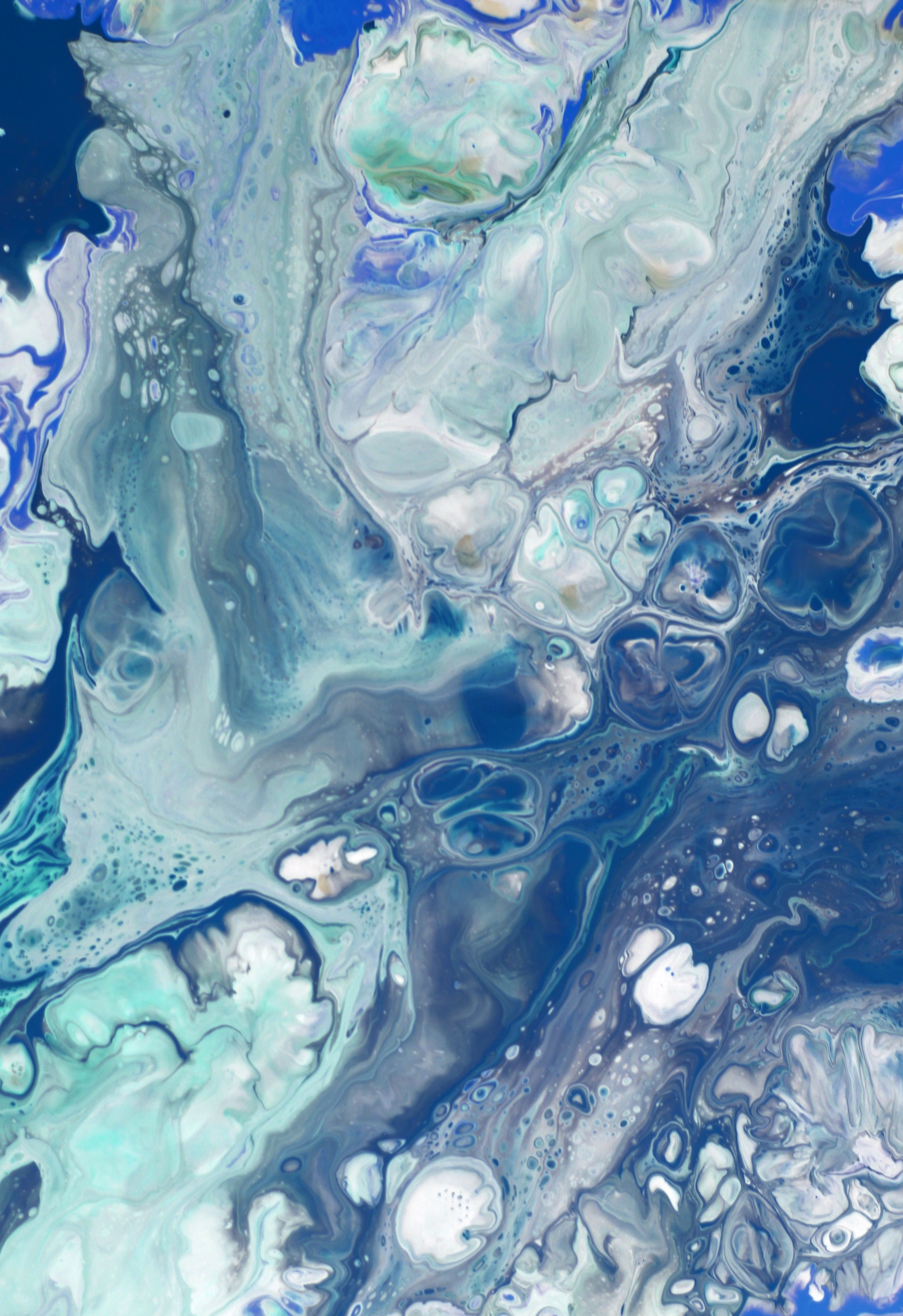 Abstract Fluid Art in Blue and White Tones · Free Stock Photo