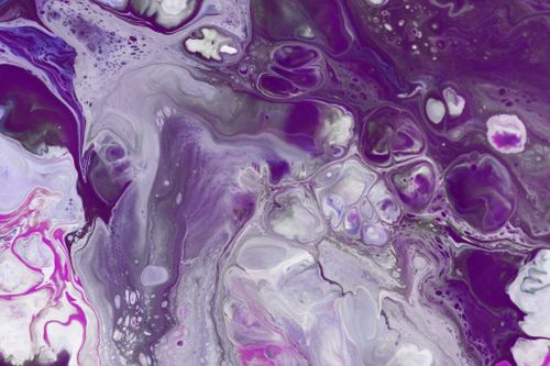 Free Dynamic purple and white fluid art piece with swirling patterns and vivid colors. Stock Photo