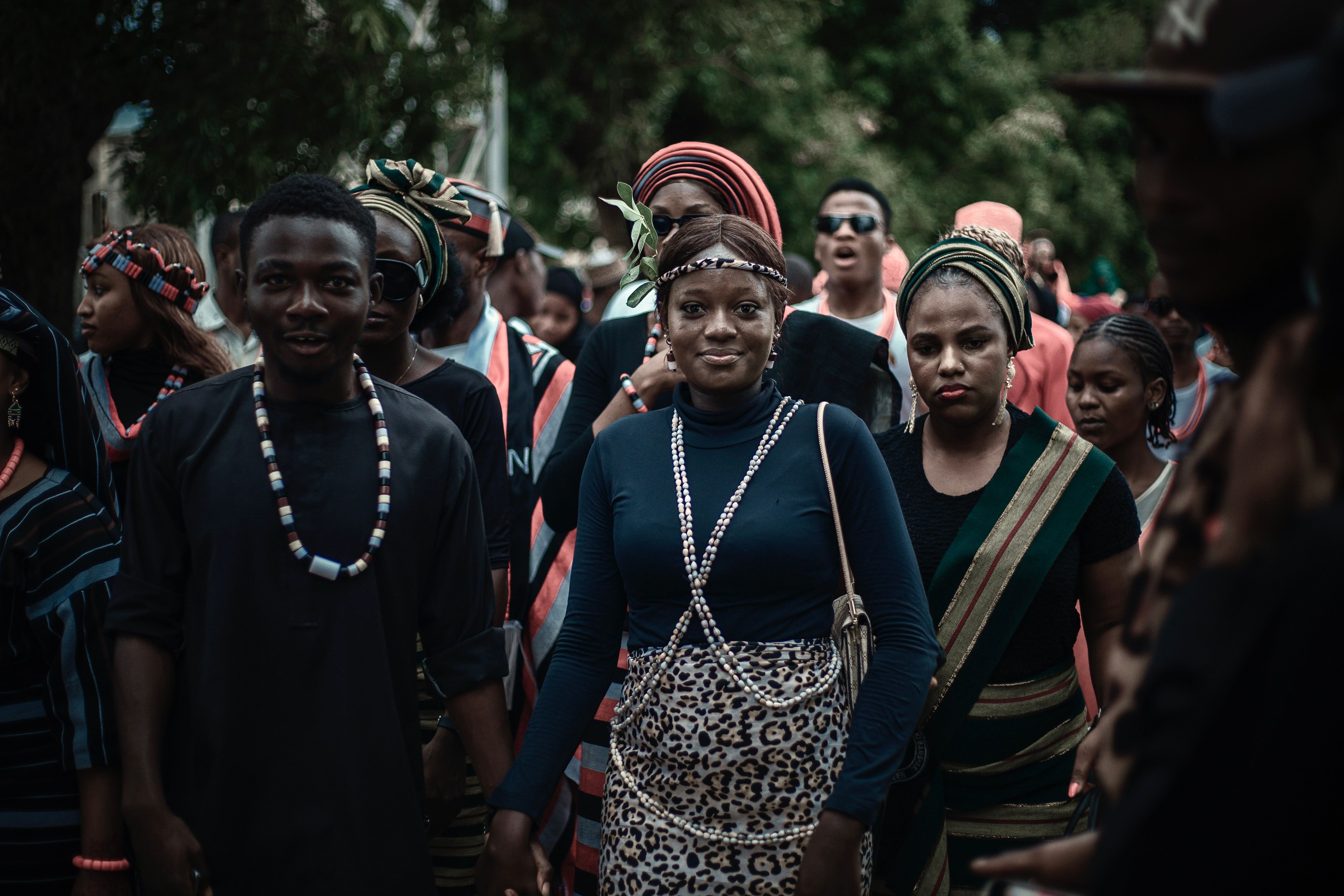 Vibrant African Cultural Parade with Traditional Attire · Free Stock Photo