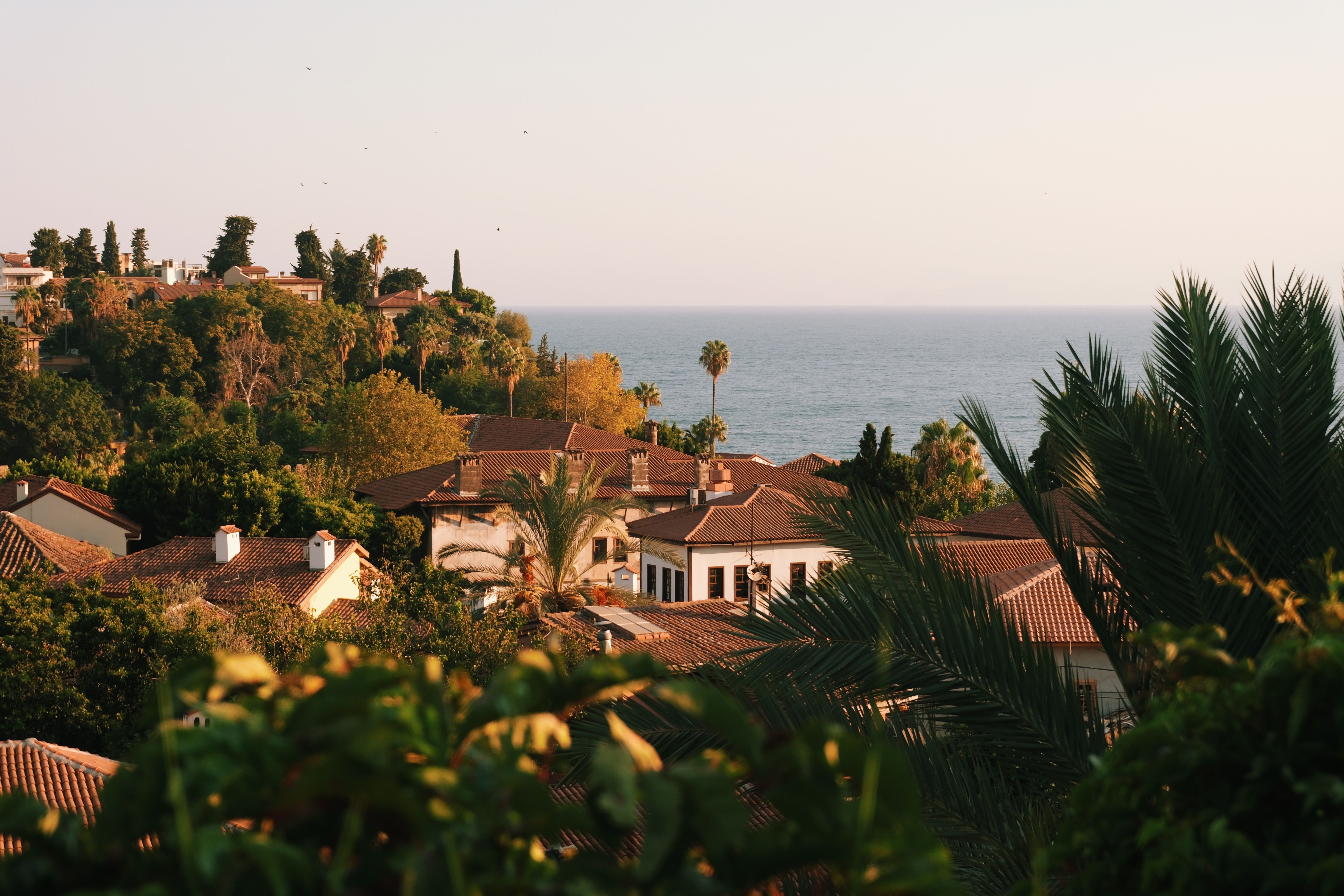 Scenic Coastal Village at Sunset · Free Stock Photo
