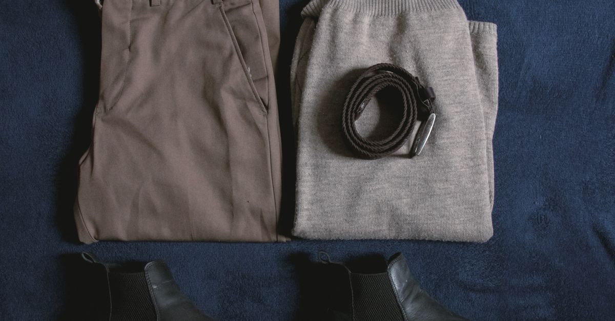 clothing pieces laid out flat showing outfit combinations
