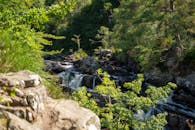 Scenic Waterfall in Scottish Forest