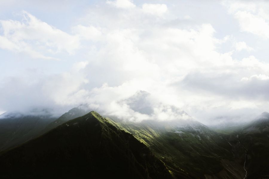Caucasus mountain landscape in Gudauri, Georgia