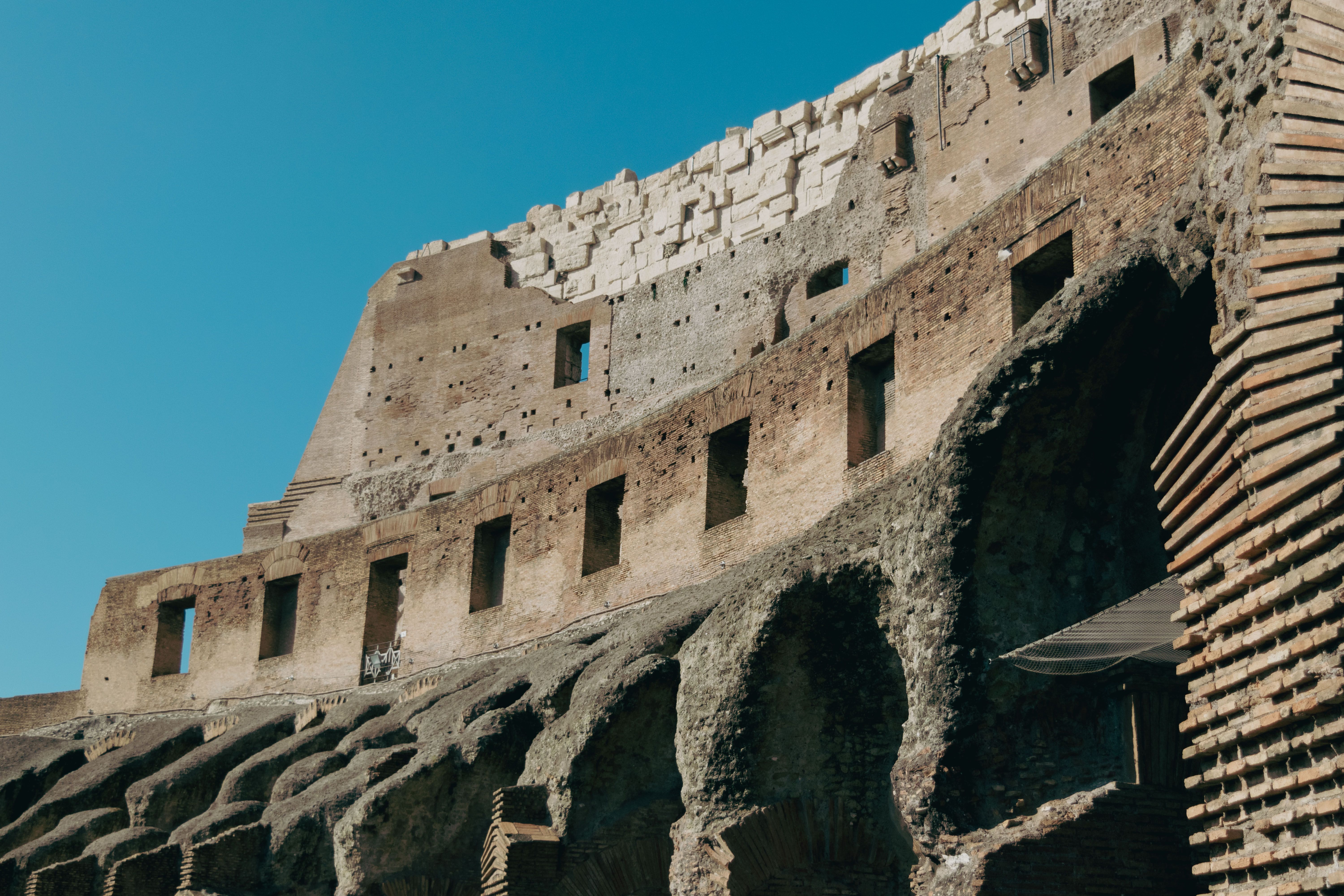 Colosseum Ancient Architecture in Rome under Clear Blue Sky · Free ...
