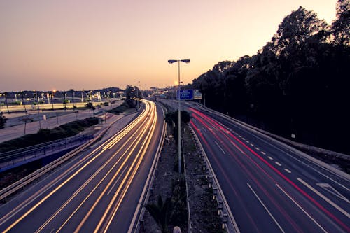 Základová fotografie zdarma na téma dálnice, lehký, stopa světla