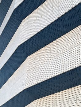 Dynamic abstract shot of building stripes in Kaliningrad, Russia.
