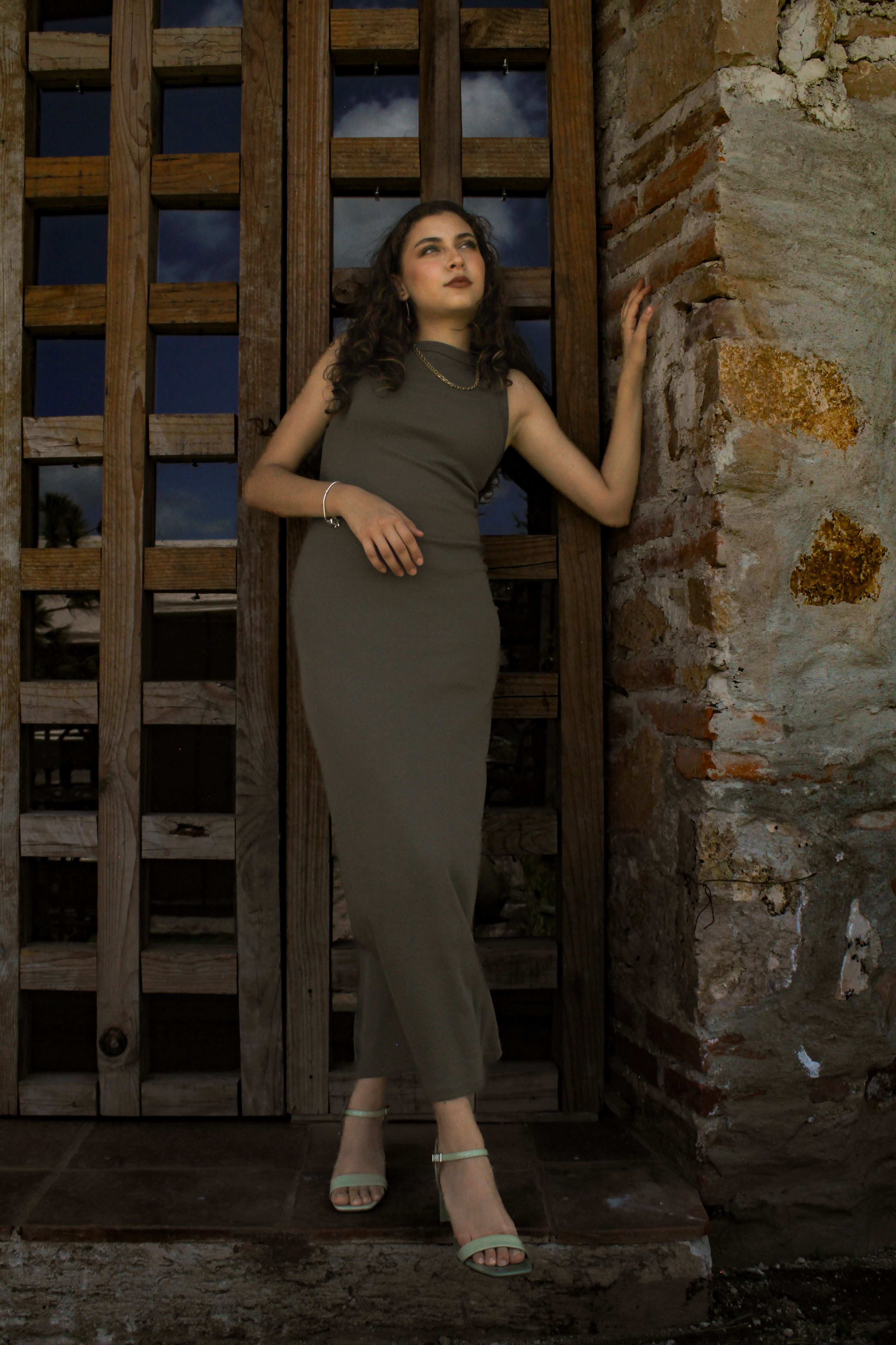 Vestido Midi Canelado