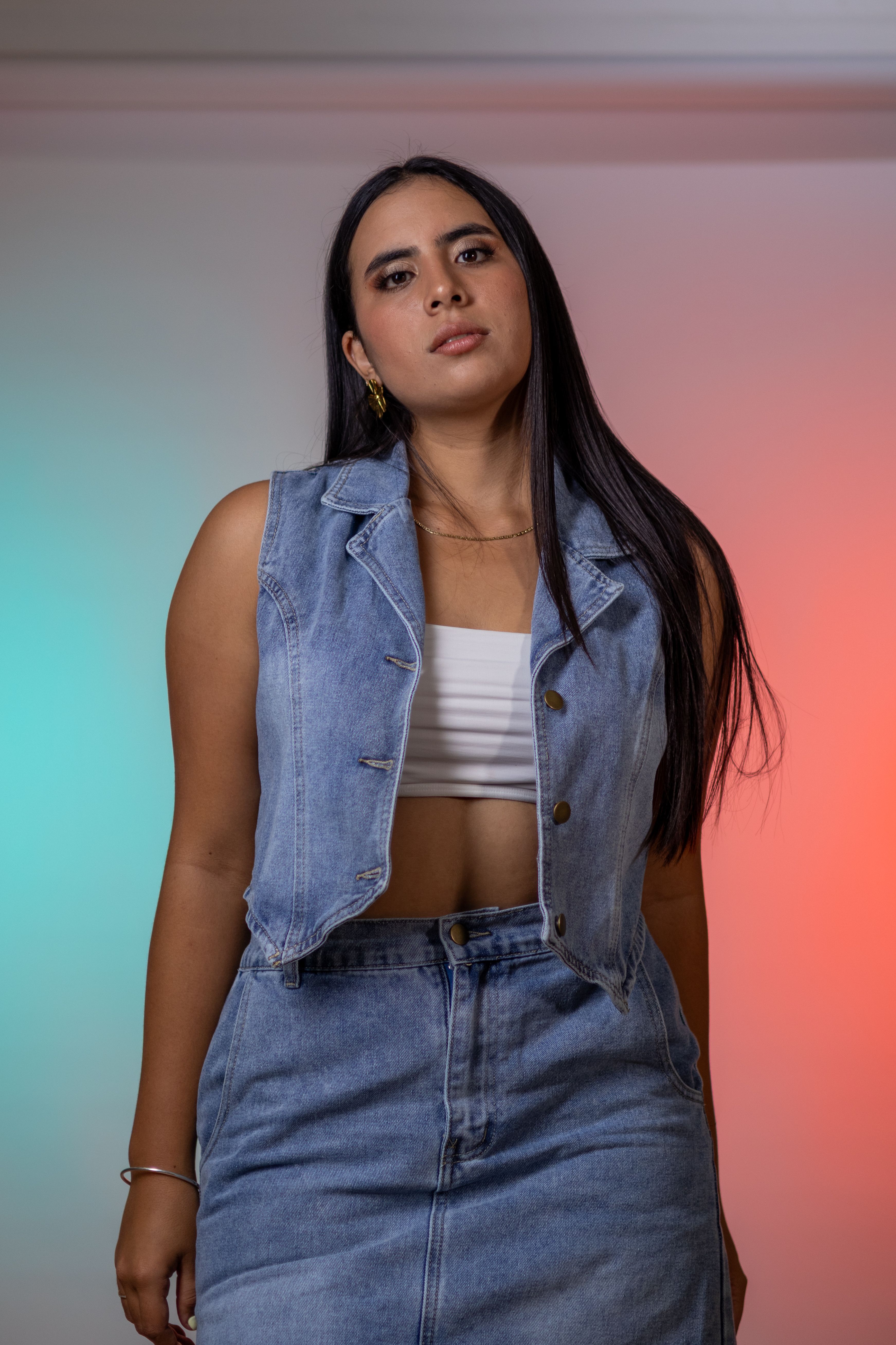Saia Jeans Longa