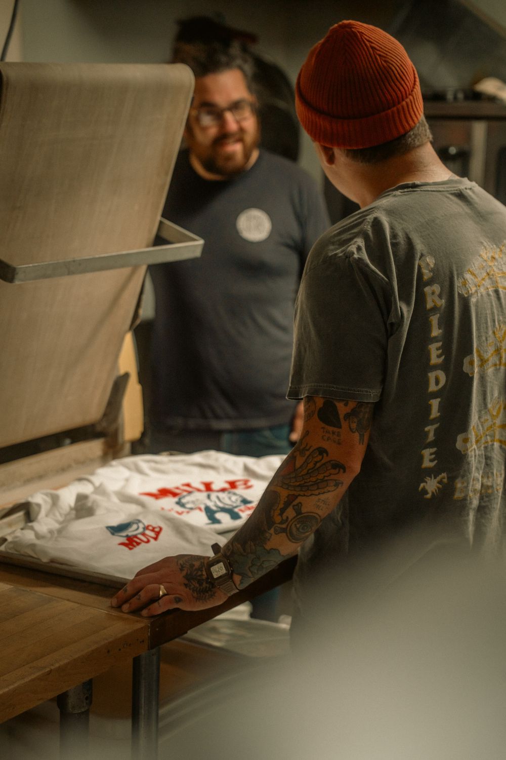 Screen printing a t-shirt