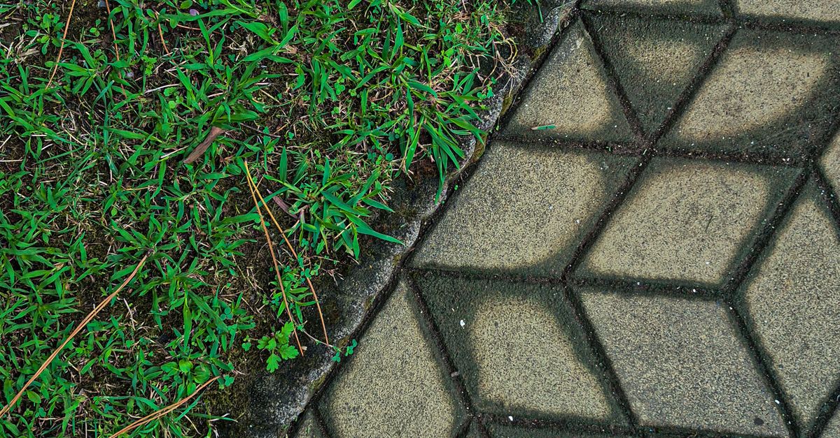 Geometric Path Pattern Geometric Pattern of Path and Grass Contrast · Free Stock Photo