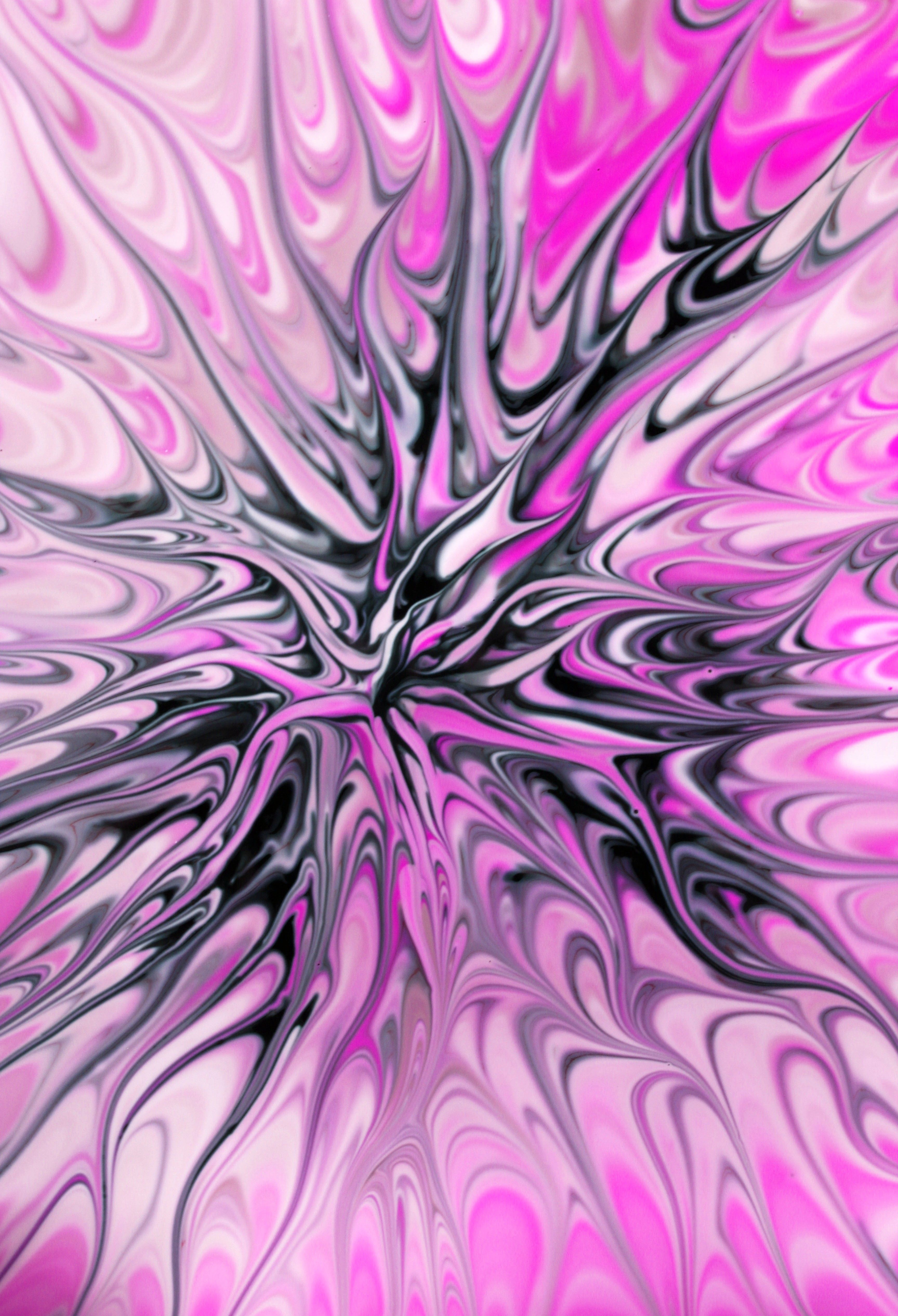 Arte Abstracto Vibrante Con Espirales En Rosa Y Negro · Foto de stock ...