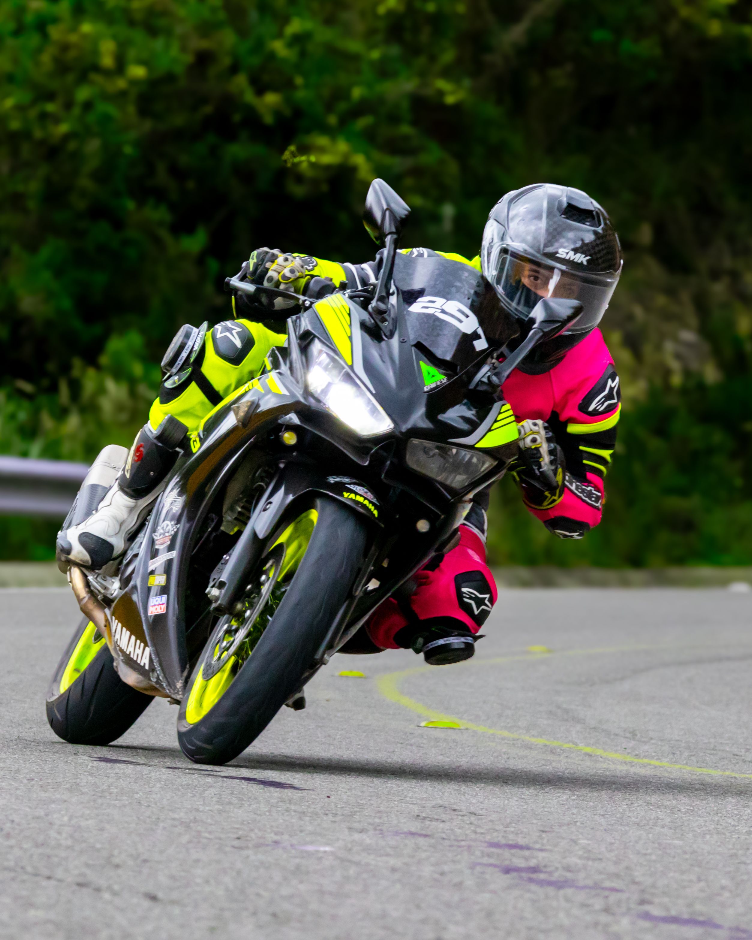 High-Speed Motorcycle Rider on a Curvy Road · Free Stock Photo