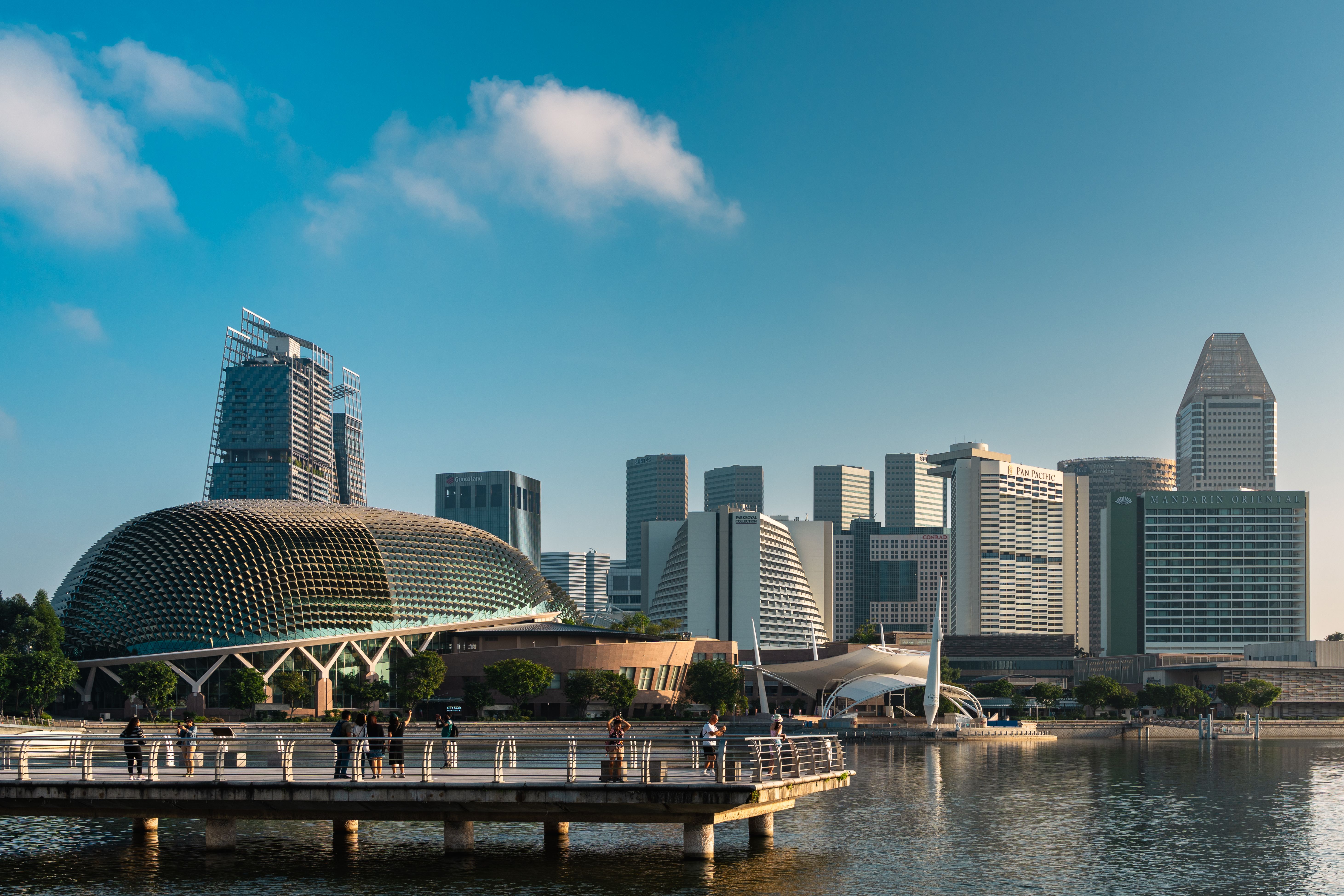 Skyline De Singapour Avec Le Théâtre Esplanade · Photo gratuite