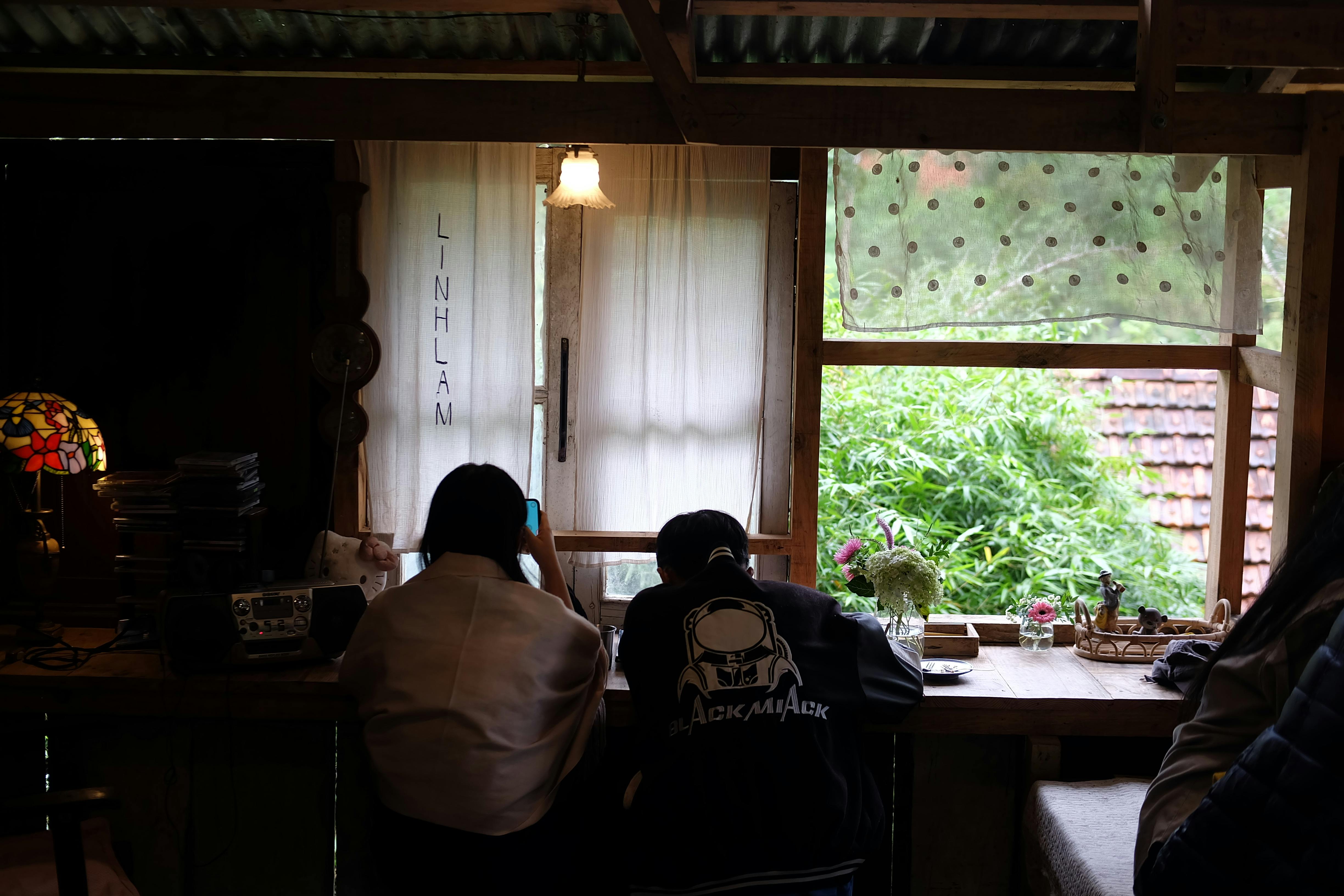 workspace with indoor plants
