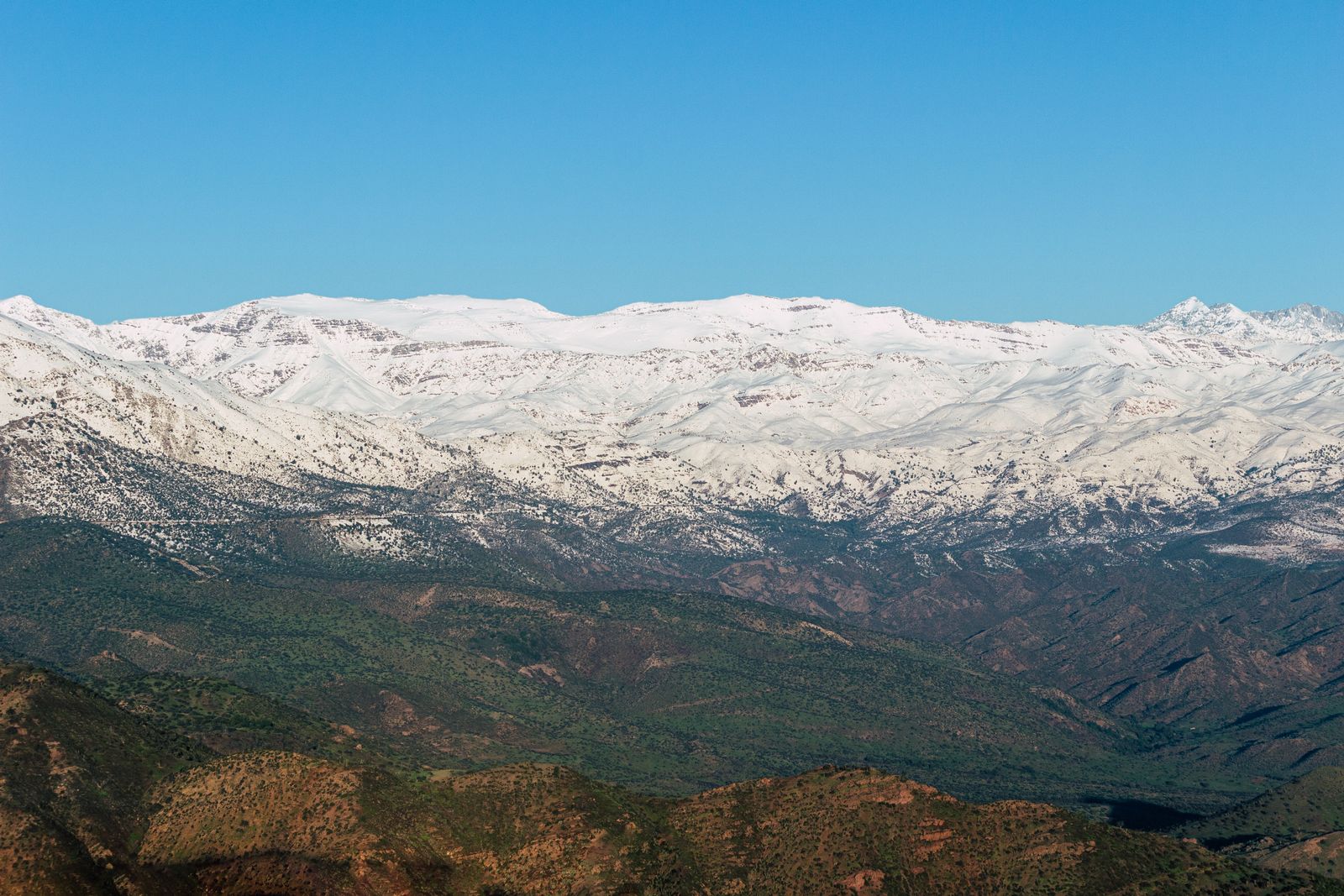 Summit ridge of Toubkal mountain Atlas Morocco