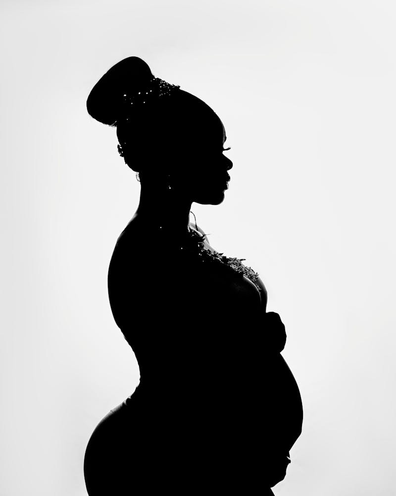Elegant pregnant woman silhouette - replace with your photo