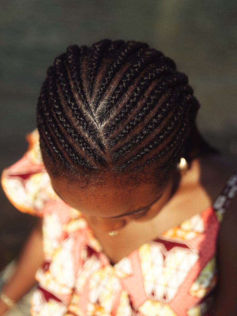 Cornrows femme afro
