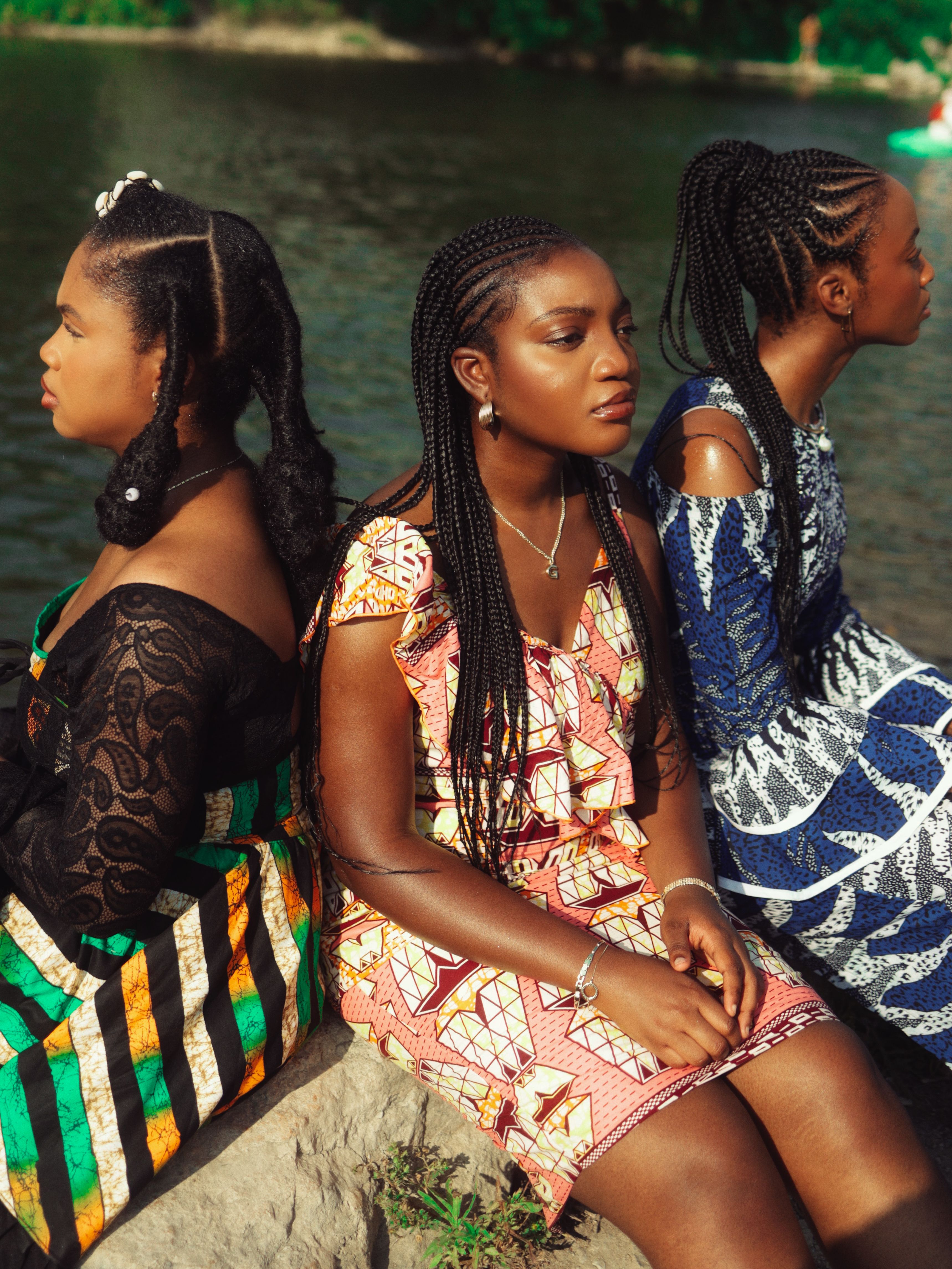 Black African Women in Traditional Dresses by River Free Stock Photo Black African Women in Traditional Dresses by River Free Stock Photo