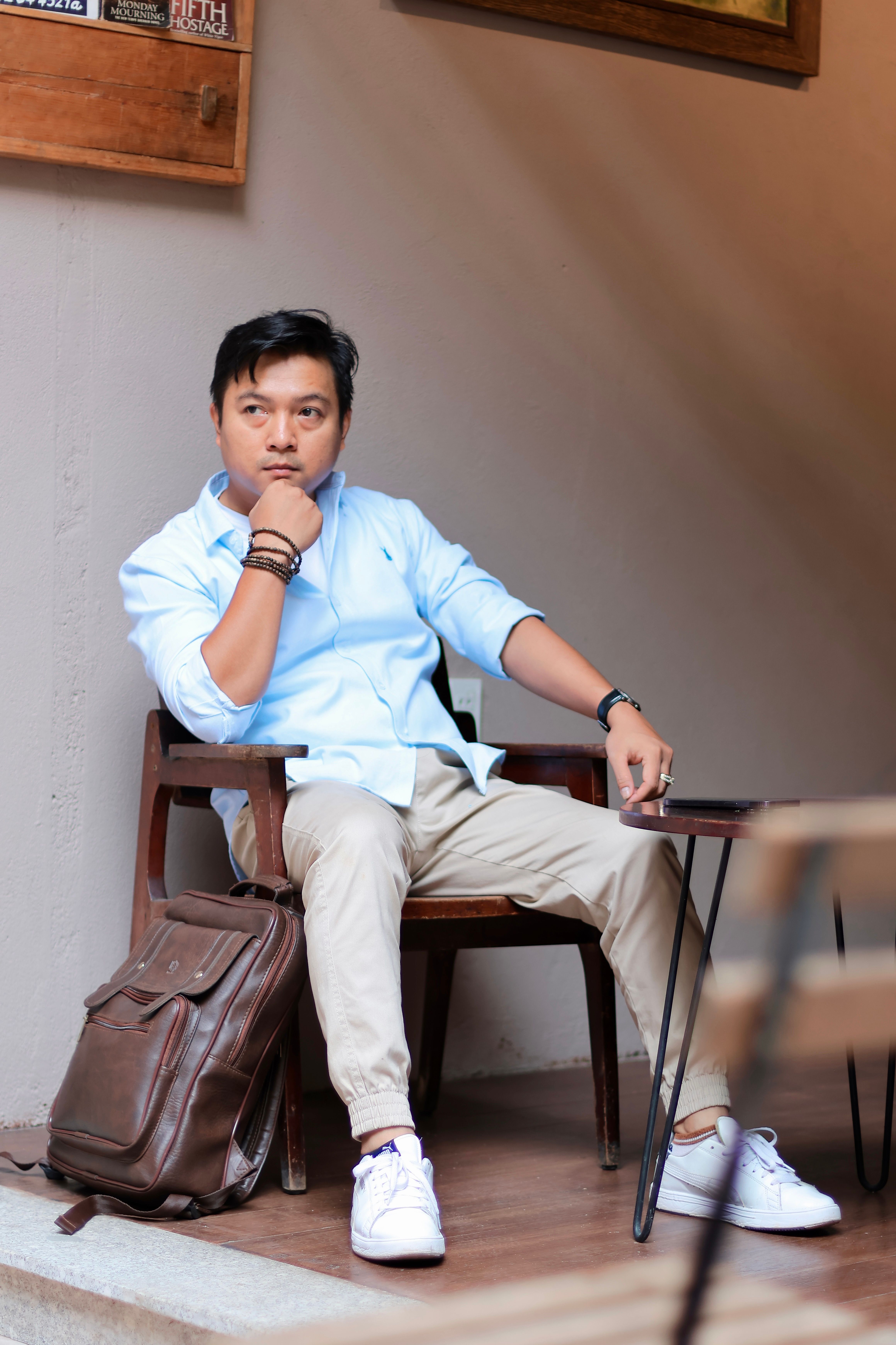 blue dress shirt with brown pants Billy Reid Oxford Hutcheson Dress Shirt, Blue main image 0