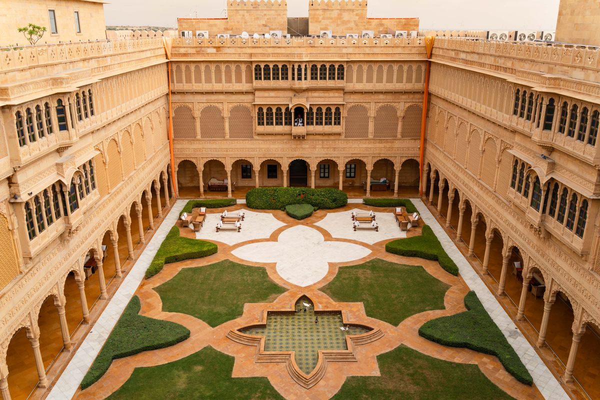 Rajasthan palace courtyard curated for a private travel experience