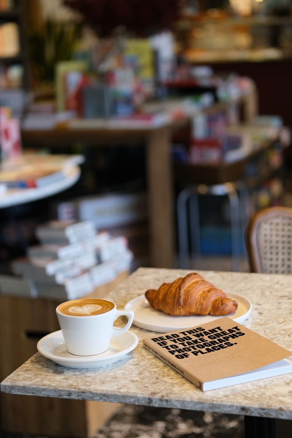 Cozy Café Scene with Coffee and Croissant in Istanbul · Free Stock Photo