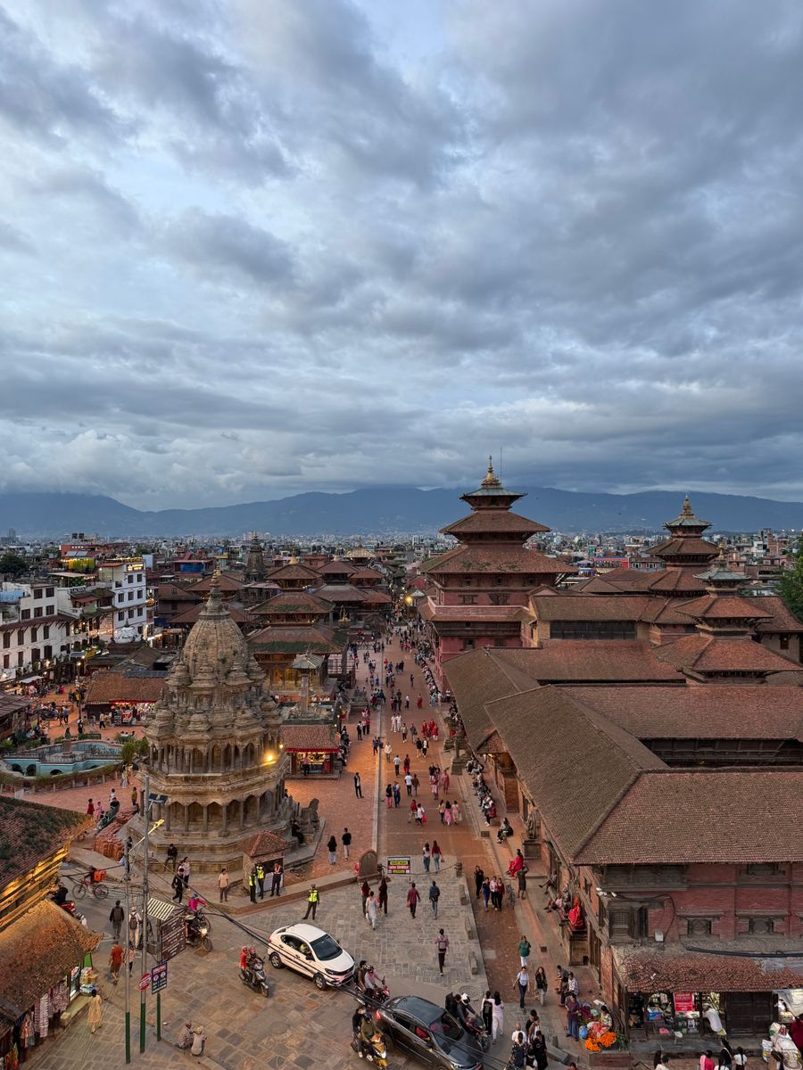 Vista aérea da Praça Durbar de Patan