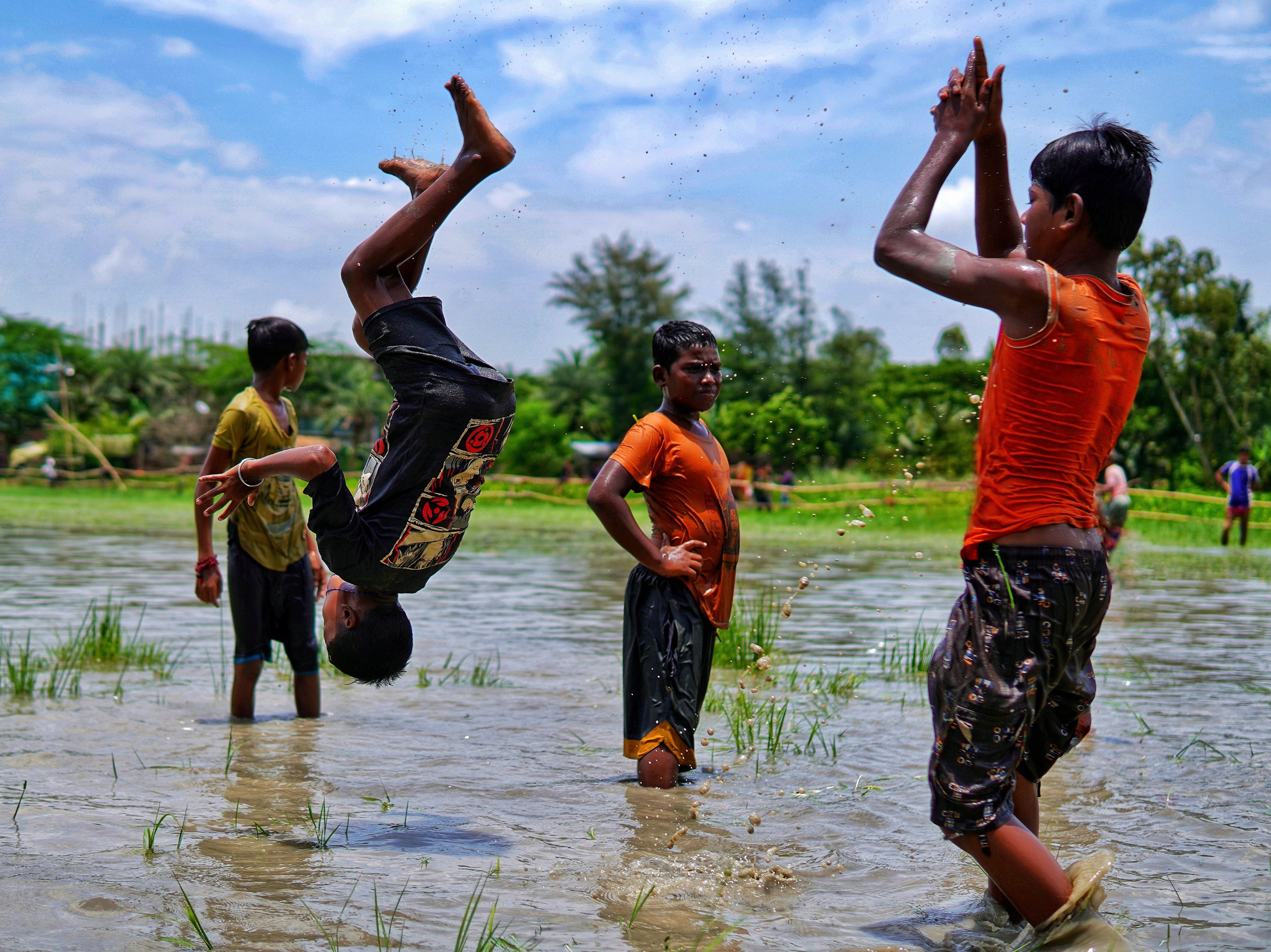 Children Playing in Rice Field in Kolkata · Free Stock Photo