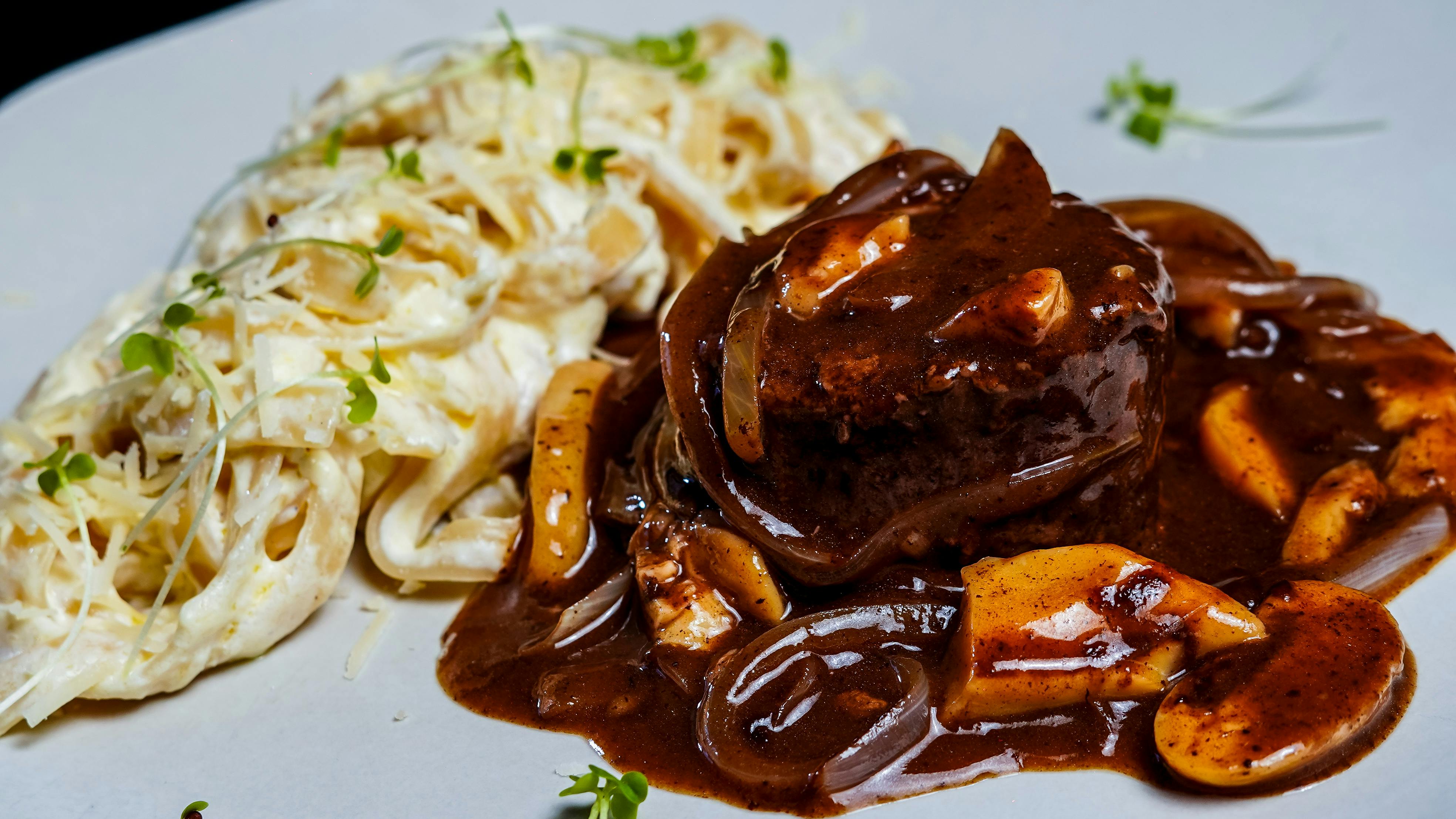 Roasted Veal Tenderloin with Oyster Mushroom Cream Sauce