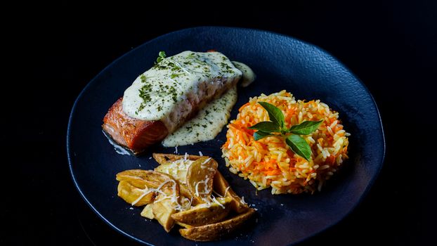 Dinner — Salmon with Rice