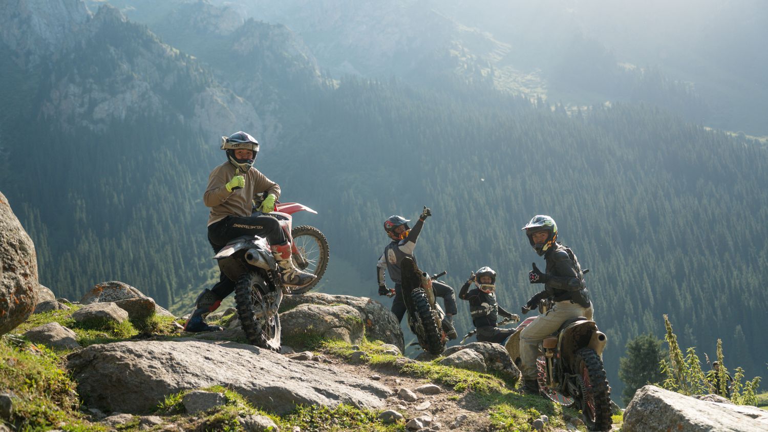 Enduro action in the mountains