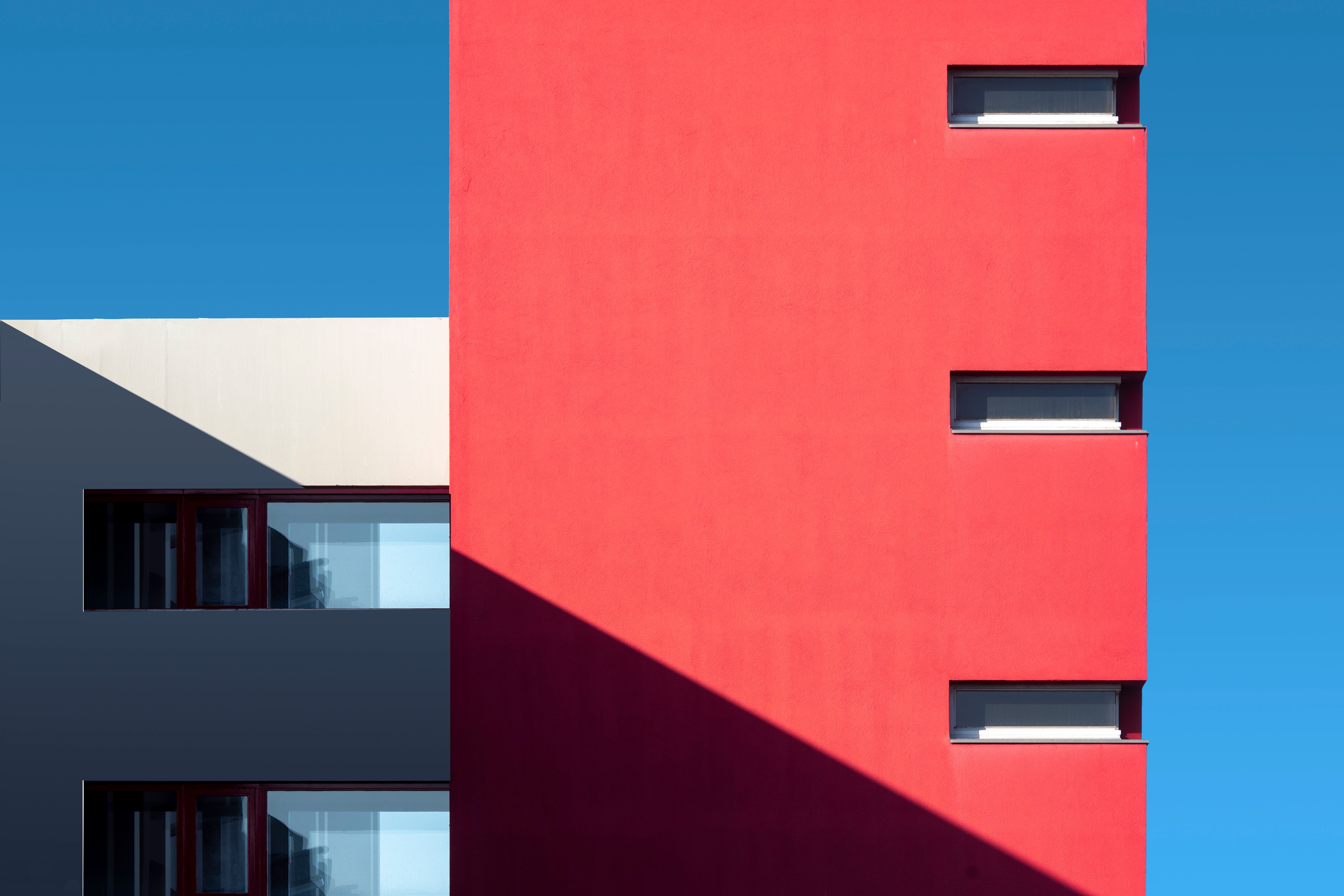Blue and Red Painted Building · Free Stock Photo