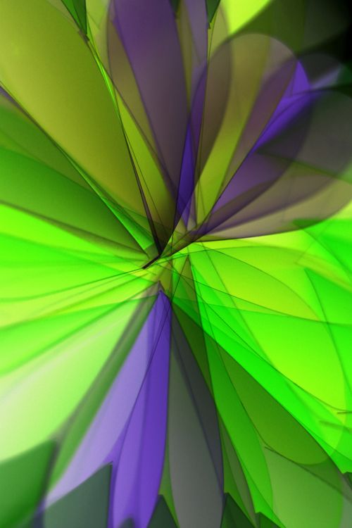 Free Vivid abstract design featuring overlapping green and purple geometric shapes with a dynamic, energetic feel. Stock Photo