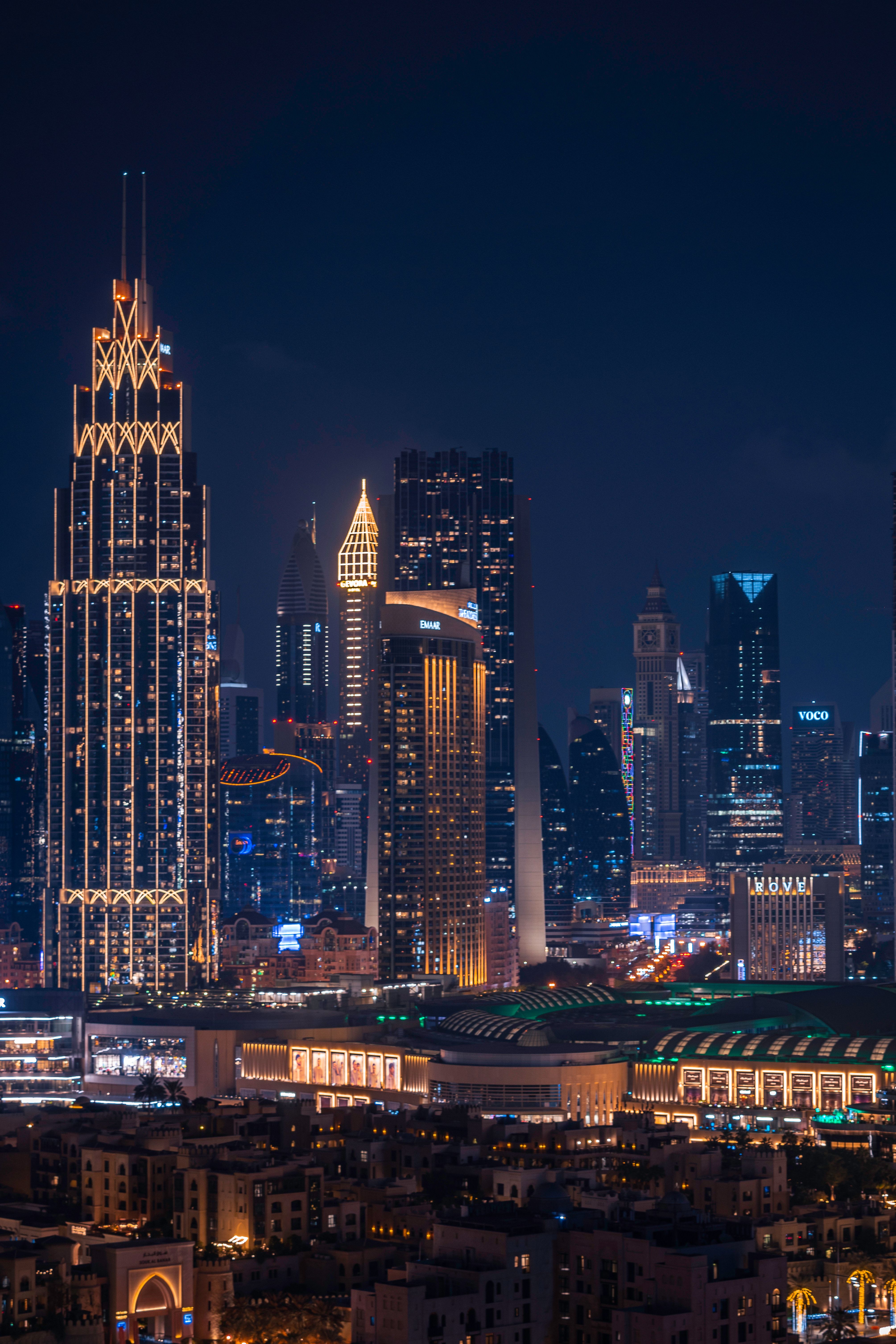 Stunning Dubai Skyline at Night · Free Stock Photo