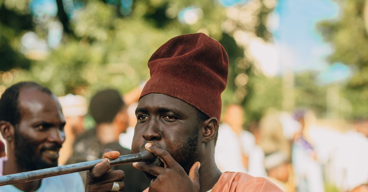 Traditional Musician Playing an African Woodwind Instrument · Free ...
