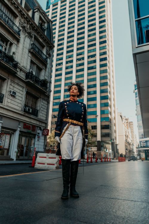 Free Dramatic portrait in Buenos Aires against iconic architecture. Stock Photo