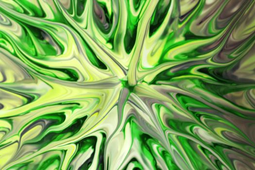 Dynamic abstract art featuring vivid green and yellow swirls creating a captivating pattern.