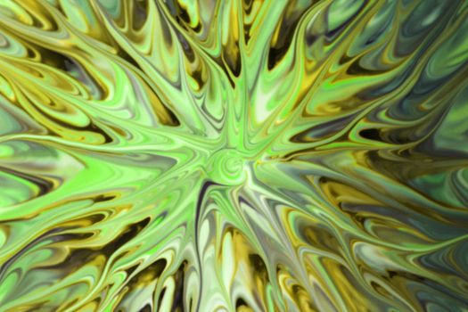 Vibrant abstract swirl design with green and yellow hues, creating a mesmerising visual effect.
