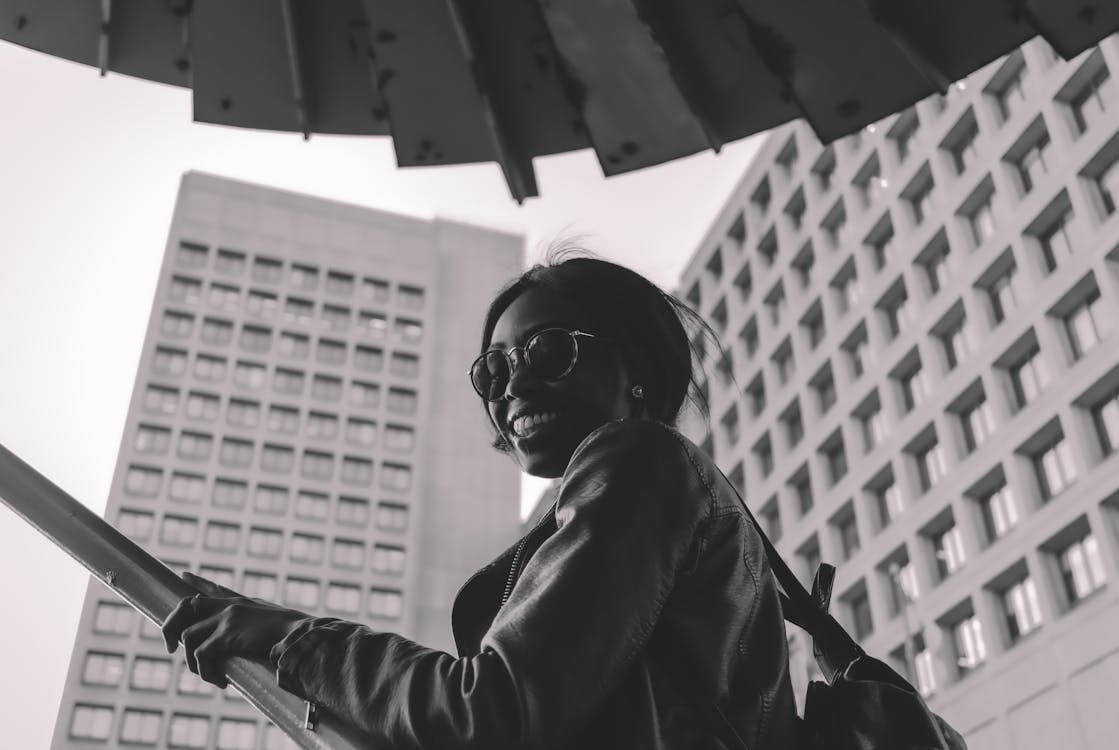 Free Monochrome Photo Of Woman Wearing Sunglasses Stock Photo