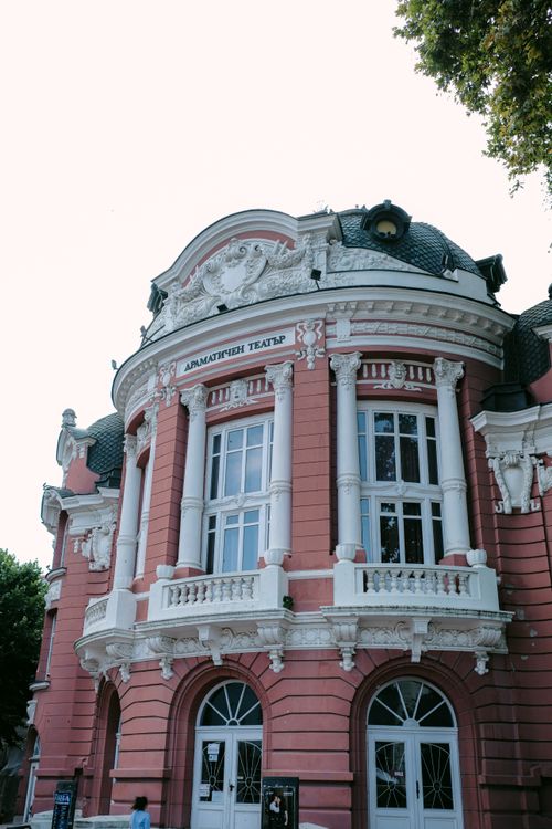 Free Beautiful historic architecture of Varna's dramatic theater in Bulgaria. Stock Photo