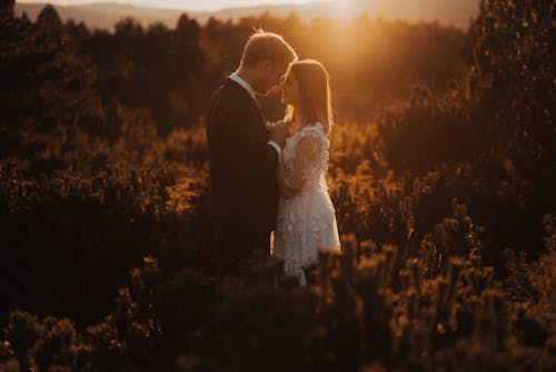 Free Couple Facing Each Other Stock Photo