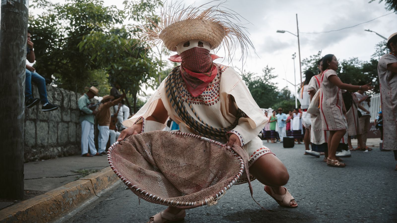 Traditional dance celebration in oaxaca street, Burkina Faso
