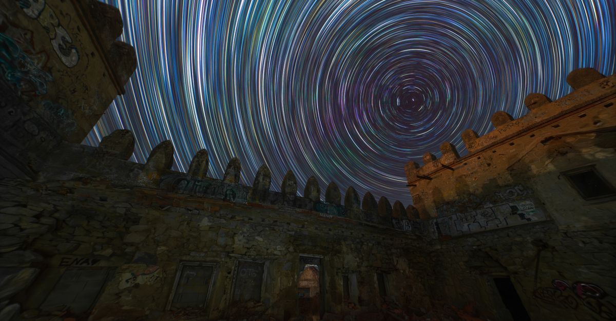 Stunning Star Trails Over Ancient Ruins · Free Stock Photo
