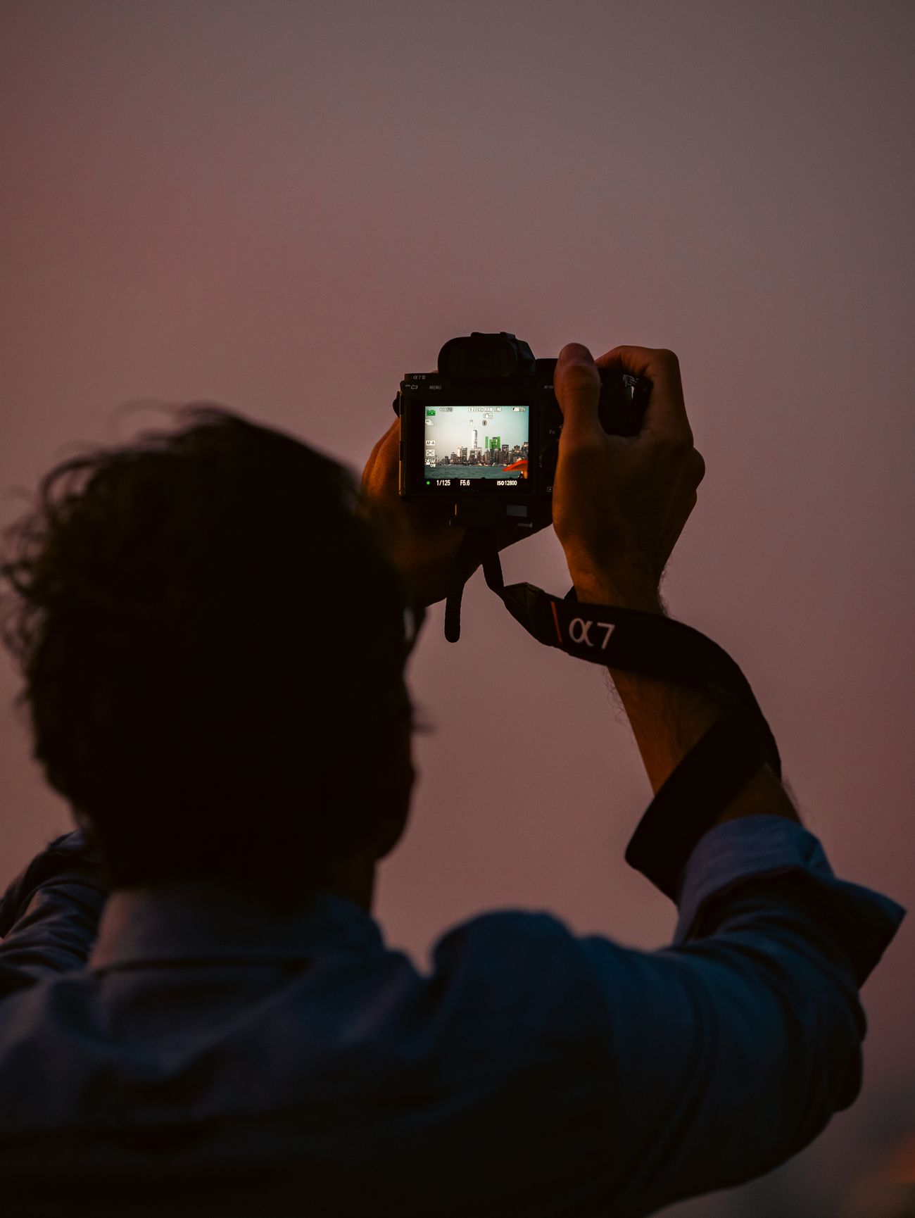 Photographer composing a visual story