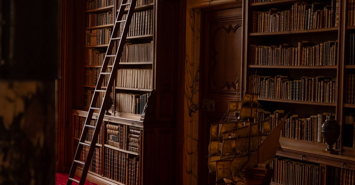 Historic Neo-Gothic Library Interior in Scotland · Free Stock Photo