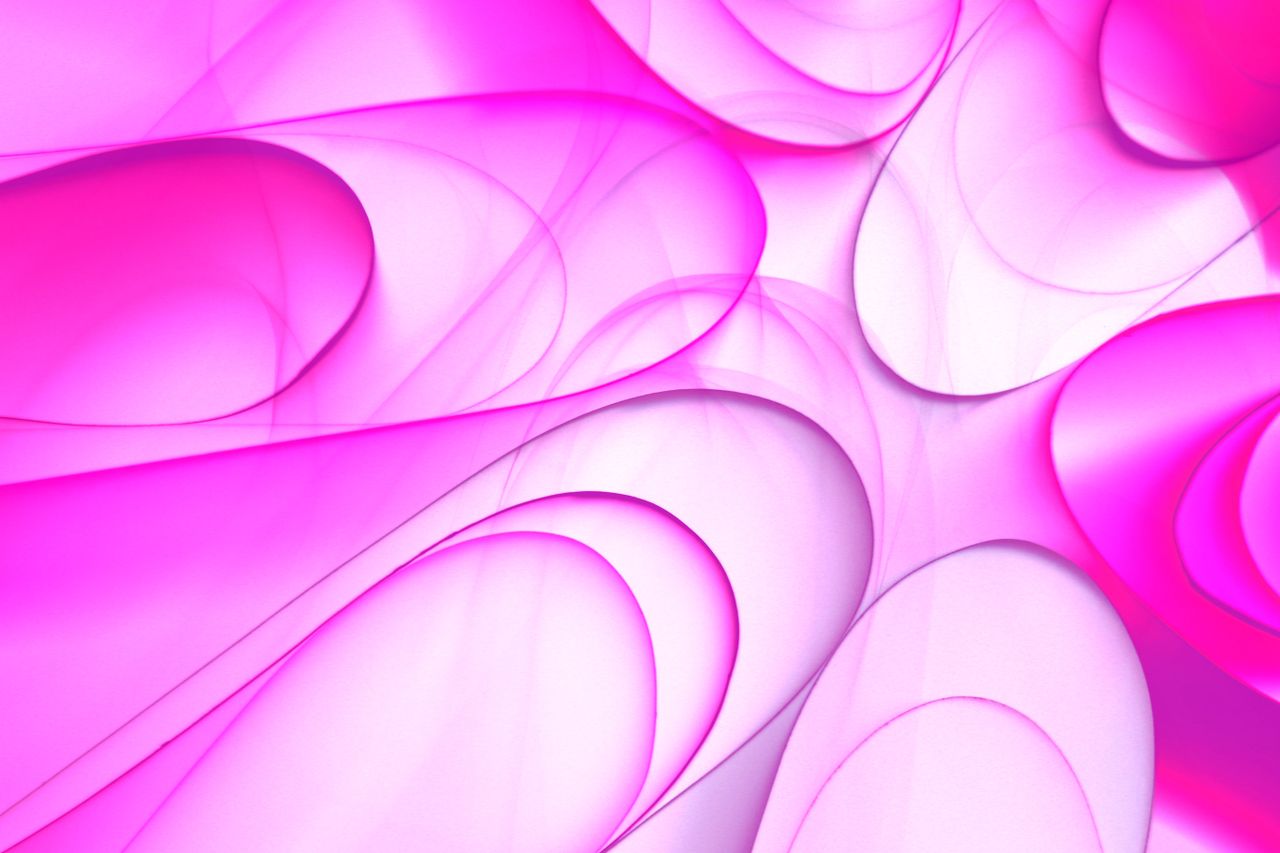 vibrant pink and white abstract digital artwork with flowing patterns