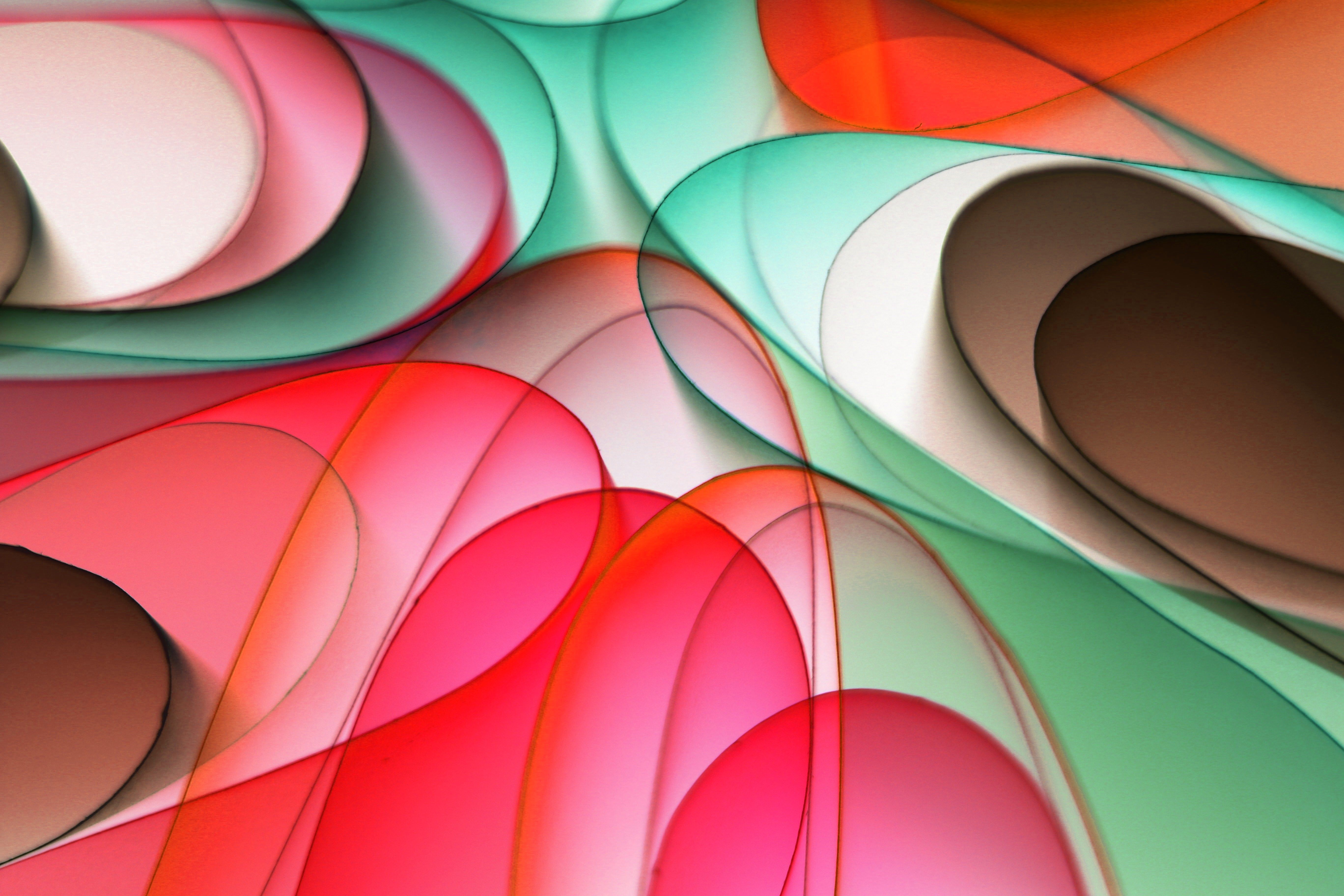 Vibrant Abstract Overlapping Shapes in Color · Free Stock Photo