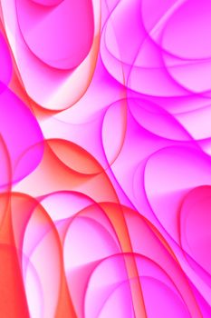 A lively abstract design featuring overlapping pink shapes creating a dynamic pattern.