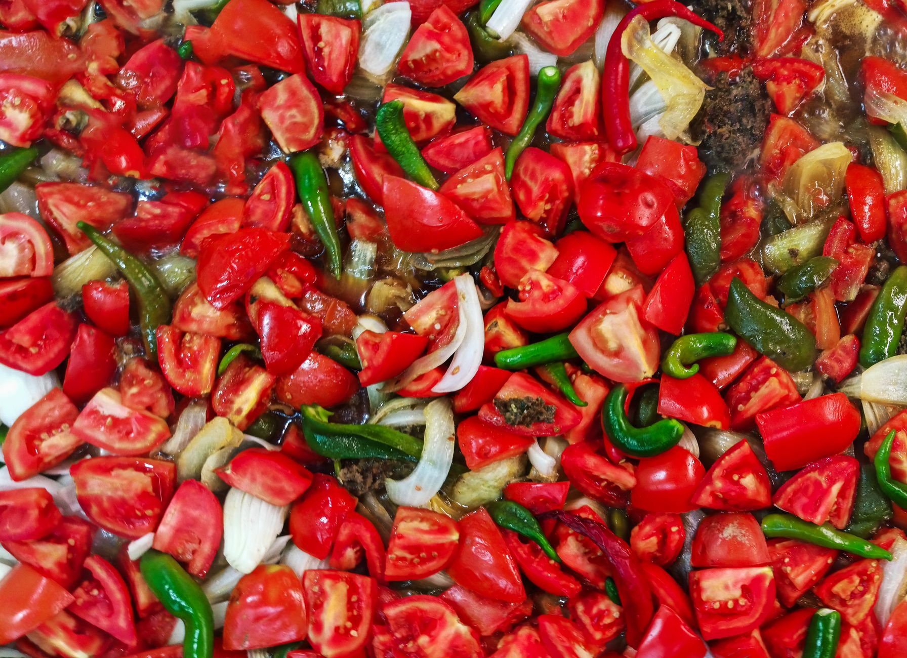 Fresh Macho Gazpacho Vegetable Chunk Salad in a bowl
