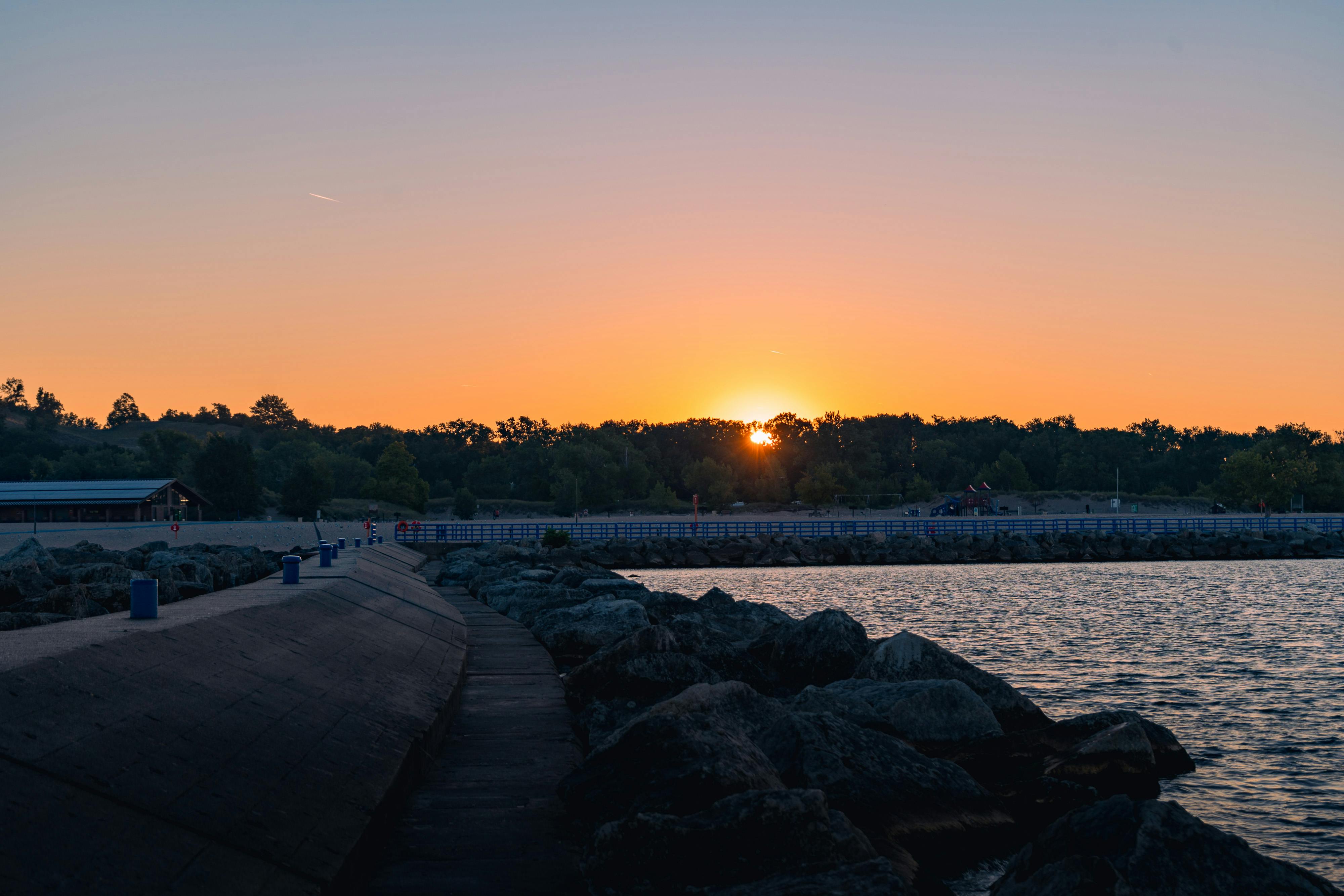 Sunrise Over Holland Pier in Michigan